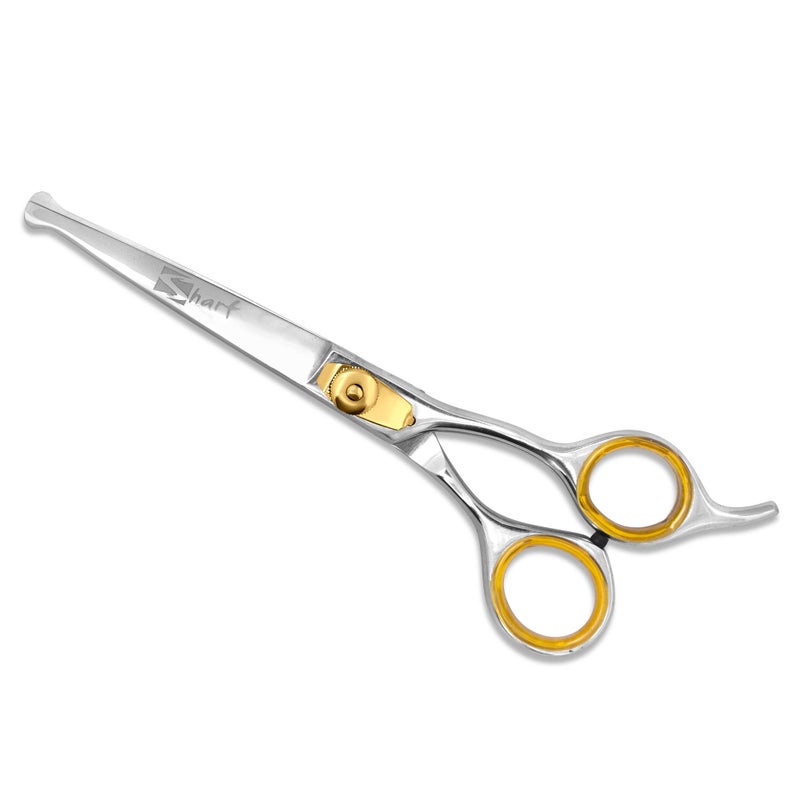 Sharf Dog Grooming Scissors, Gold Touch 6.5 Inch Curved Sharp Professional Pet Grooming Shear with Safety Round Tip, Ball Point for Safe and Easy Use Even for Nose, Ear and Face - Image 3